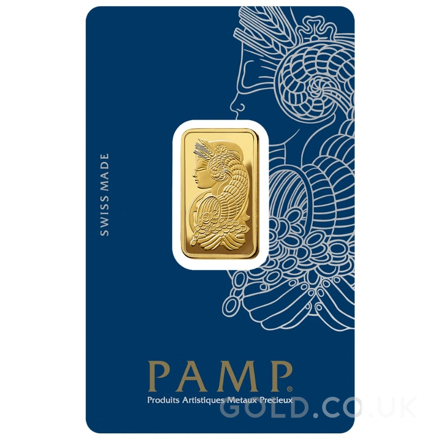 10g Gold Bar PAMP Lady Fortuna Minted