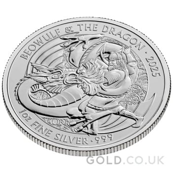 2025 Beowulf and the Dragon Myths & Legends 1oz Silver Coin