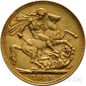 1915 Gold Sovereign Coin George V Perth