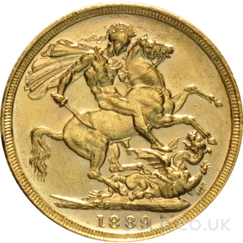 1889 Gold Sovereign Coin Queen Victoria Jubilee Head Melbourne