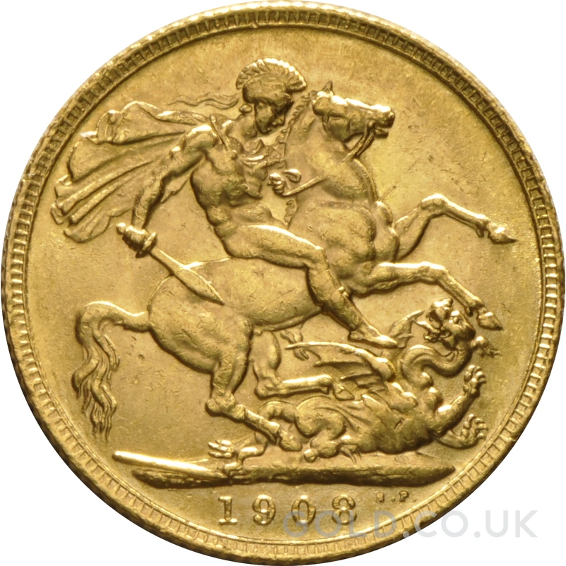 1908 Gold Sovereign Coin Edward VII
