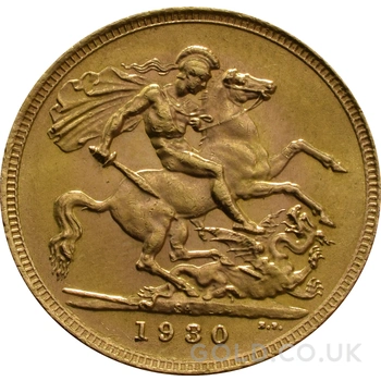 1930 Gold Sovereign Coin George V SA