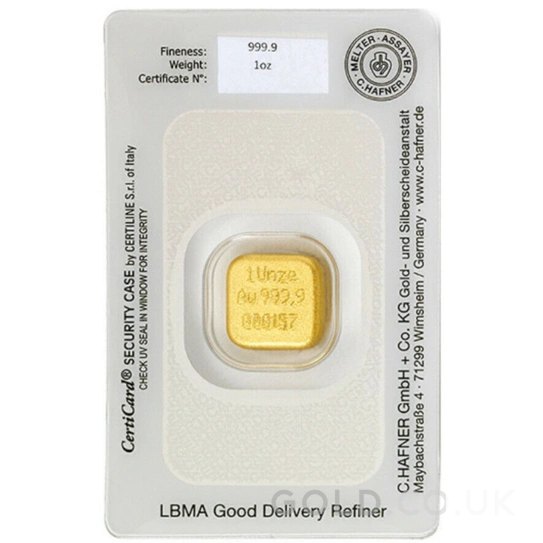 1oz Gold Bar C. Hafner Cast