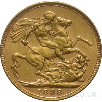 1898 Gold Sovereign Coin Queen Victoria Old Head