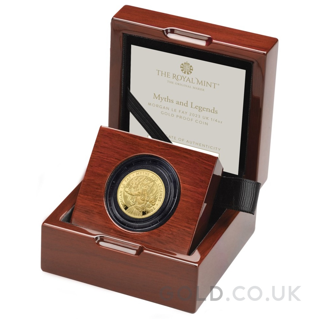 2023 Proof Morgan le Fay Gold Coin Myths & Legends 1/4oz Boxed