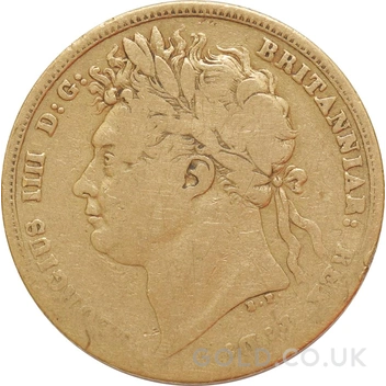 1821 Gold Sovereign Coin George IV Laureate Head