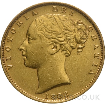 1883 Gold Sovereign Coin Queen Victoria Young Head Shield Back Sydney