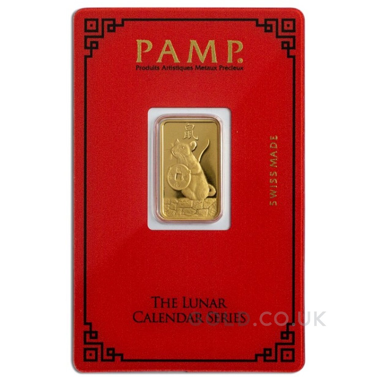 5g Gold Bar Year of the Rat PAMP
