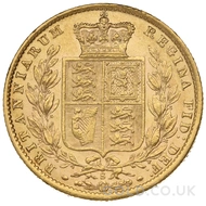 1873 Gold Sovereign Coin Shield Back Victoria (S)