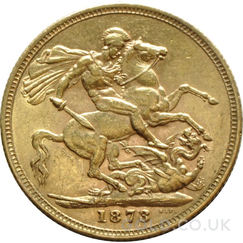 1873 Gold Sovereign Coin Queen Victoria Young Head