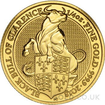 2018 1/4oz Black Bull of Clarence Gold Coin Queen's Beasts