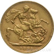 1895 Gold Sovereign Coin Victoria 