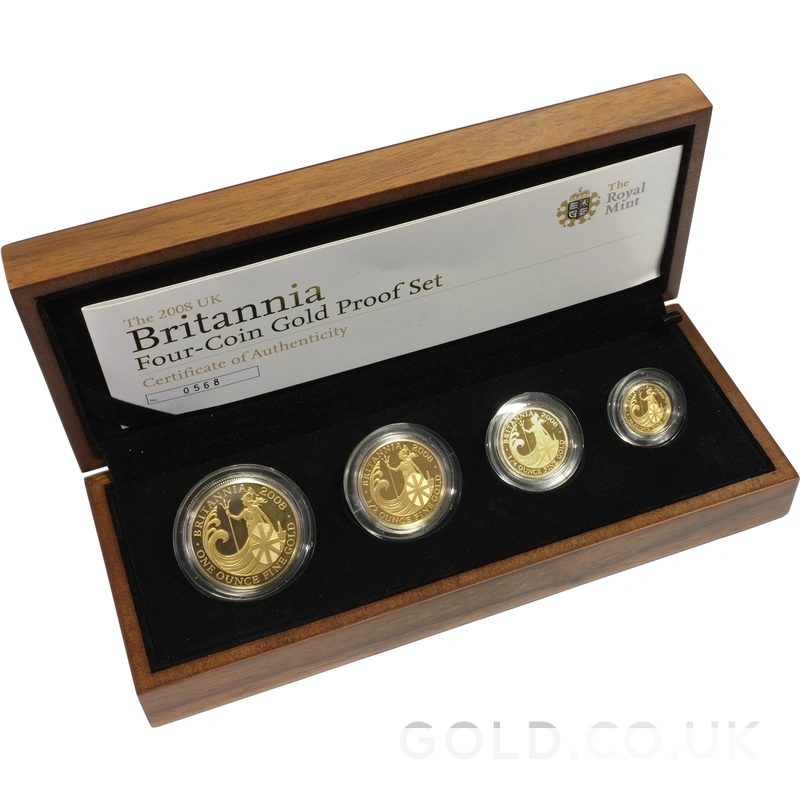 2008 Proof Gold Britannia 4 Coin Set Boxed
