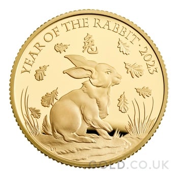 2023 Proof Royal Mint 1/4oz Year of the Rabbit Gold Coin Boxed