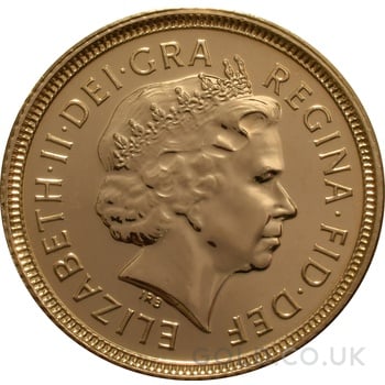 2001 Gold Half Sovereign Elizabeth II Fourth Head