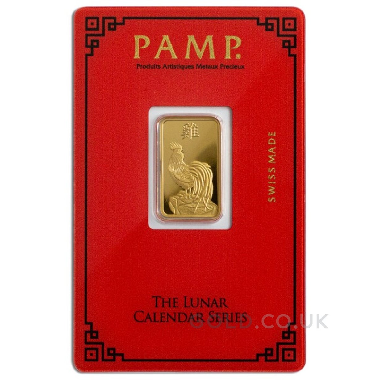 5g Gold Bar Year of the Rooster PAMP