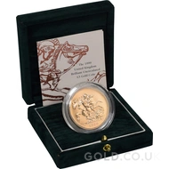 1999 Gold Brilliant Uncirculated Five Pound Coin Boxed -