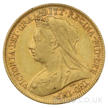 1895 Gold Half Sovereign Queen Victoria Old Head