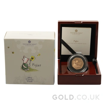2020 Proof 50p Gold Coin Piglet Boxed