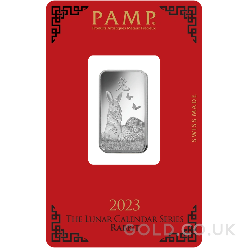 10g Silver Bar 2023 Year of the Rabbit PAMP