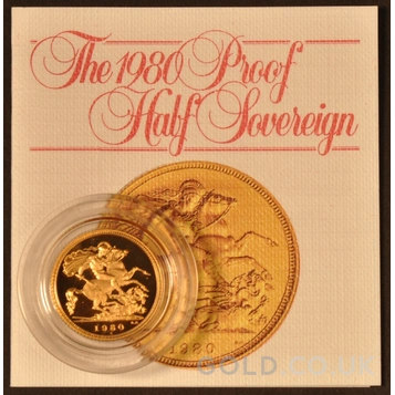 1980 Proof Gold Half Sovereign Boxed