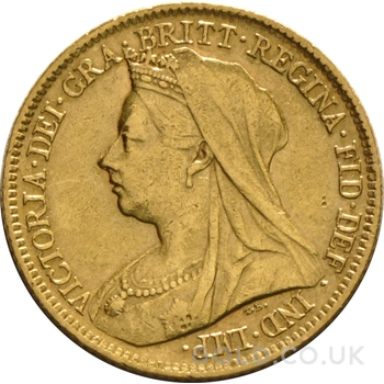 1900 Gold Half Sovereign Queen Victoria Old Head