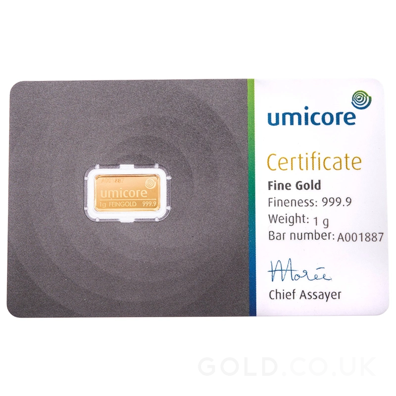 1g Gold Bar Umicore