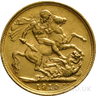 1910 Gold Sovereign Coin Edward VII (M)
