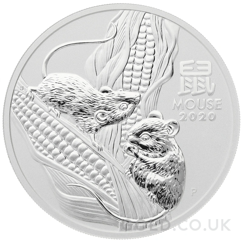 2020 Year of the Mouse Silver Coin 5oz Perth Mint Australian Lunar Series