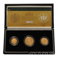2002 Gold Proof Sovereign Three Coin Boxed Set