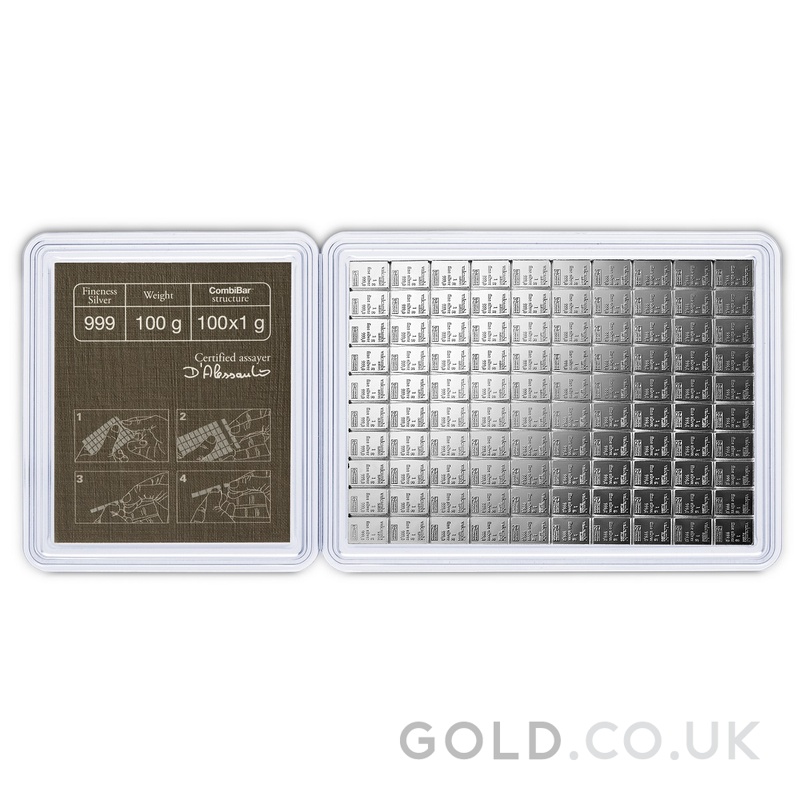 100 x 1g Silver Bar CombiBar