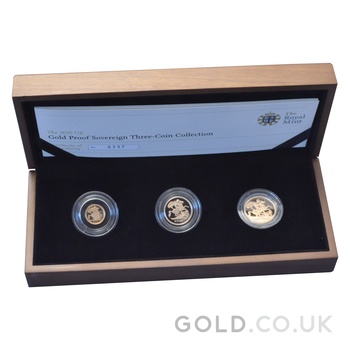 2010 Proof Gold Sovereign 3 Coin Standard Set Boxed
