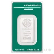 1oz Argor Heraeus Platinum Bar