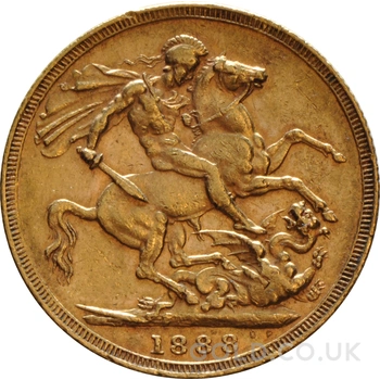 1888 Gold Sovereign Coin Queen Victoria Jubilee Head
