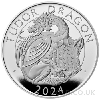 2024 Tudor Dragon - 1oz Tudor Beasts Proof Silver Coin Boxed