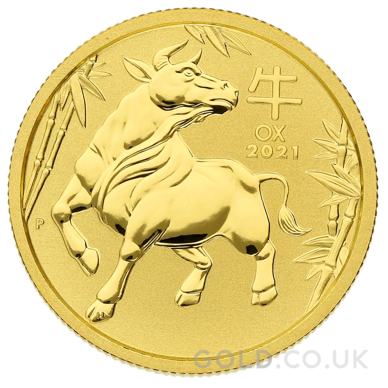 2021 Year of the Ox Gold Coin 1/4oz Perth Mint Australian Lunar Series