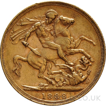 1888 Gold Sovereign Coin Queen Victoria Jubilee Head