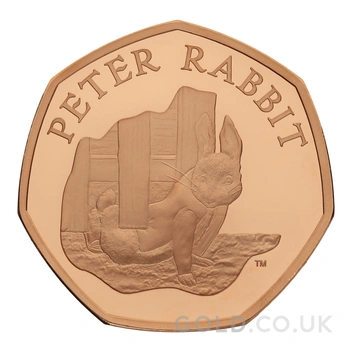 2020 Proof 50p Gold Coin Peter Rabbit Boxed