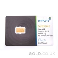 1g Umicore Gold Bar