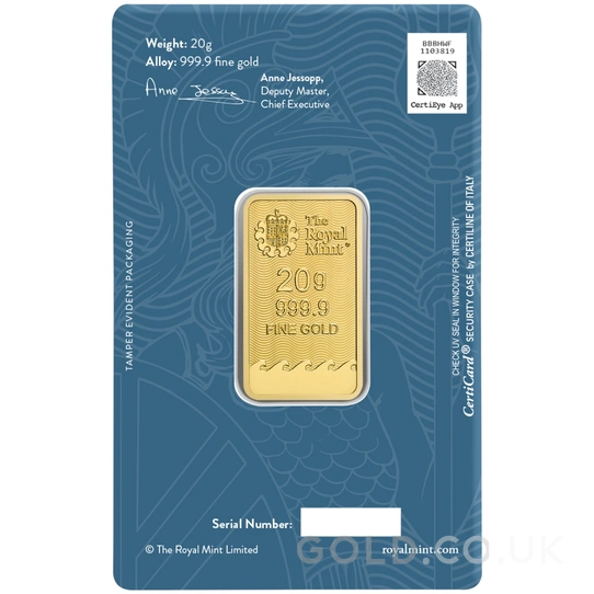 NEW 20g Gold Britannia Minted Bar
