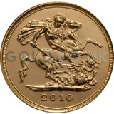 2010 Elizabeth II Fourth Head Gold Half Sovereign