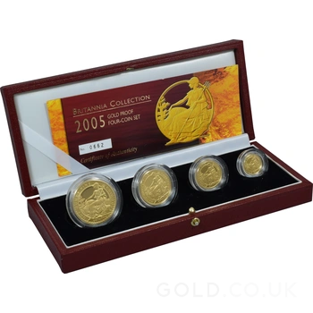 2005 Proof Gold Britannia 4 Coin Set Boxed