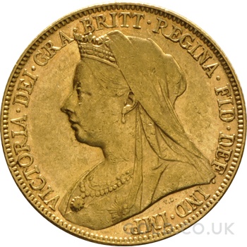 1897 Gold Sovereign Coin Queen Victoria Old Head Melbourne