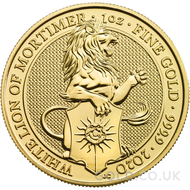 2020 1oz White Lion of Mortimer Gold Coin Queen's Beasts