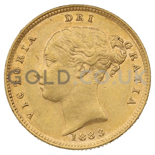 1883 Victoria Young Head Shield Back Gold Half Sovereign (London Mint)