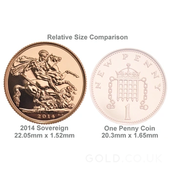 2014 Gold Sovereign Coin Elizabeth II Fourth Head