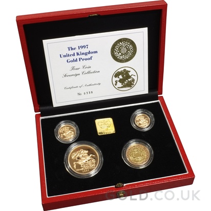 1997 Proof Gold Sovereign 4 Coin Set Boxed