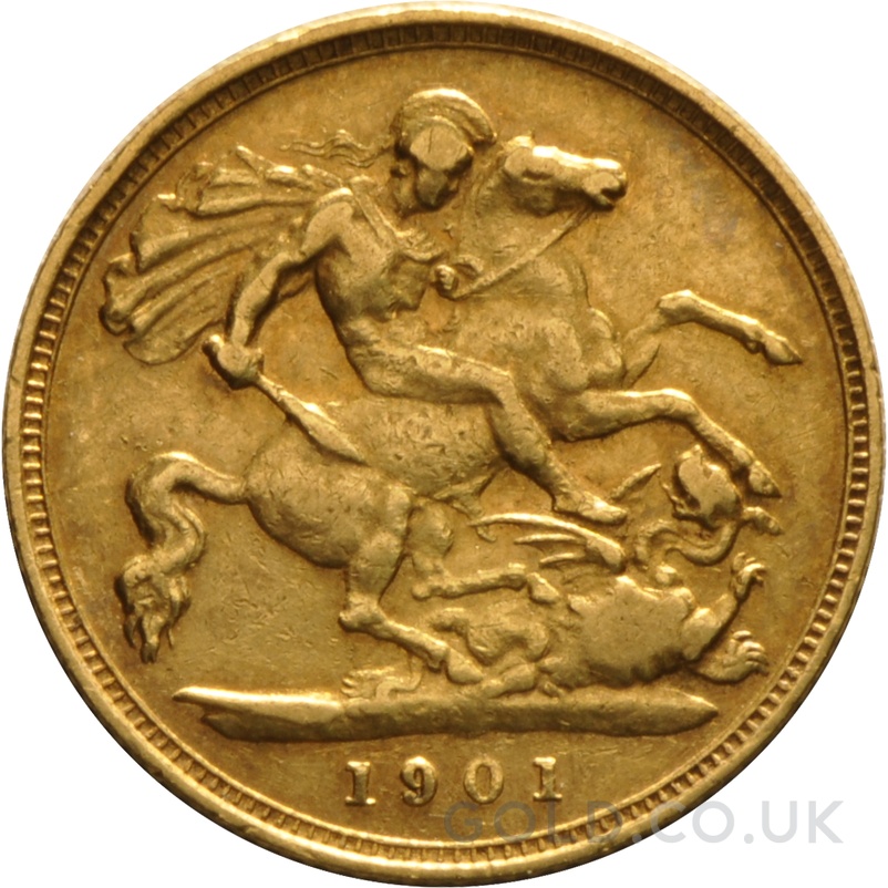 1901 Gold Half Sovereign Queen Victoria Old Head