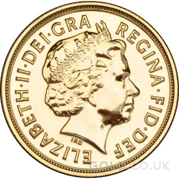2013 Gold Sovereign Coin Elizabeth II Fourth Head India