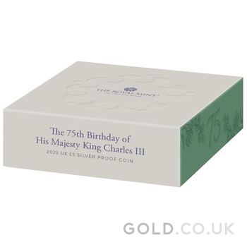 2023 75th Birthday of King Charles III £5 Silver Crown Proof Coin Boxed